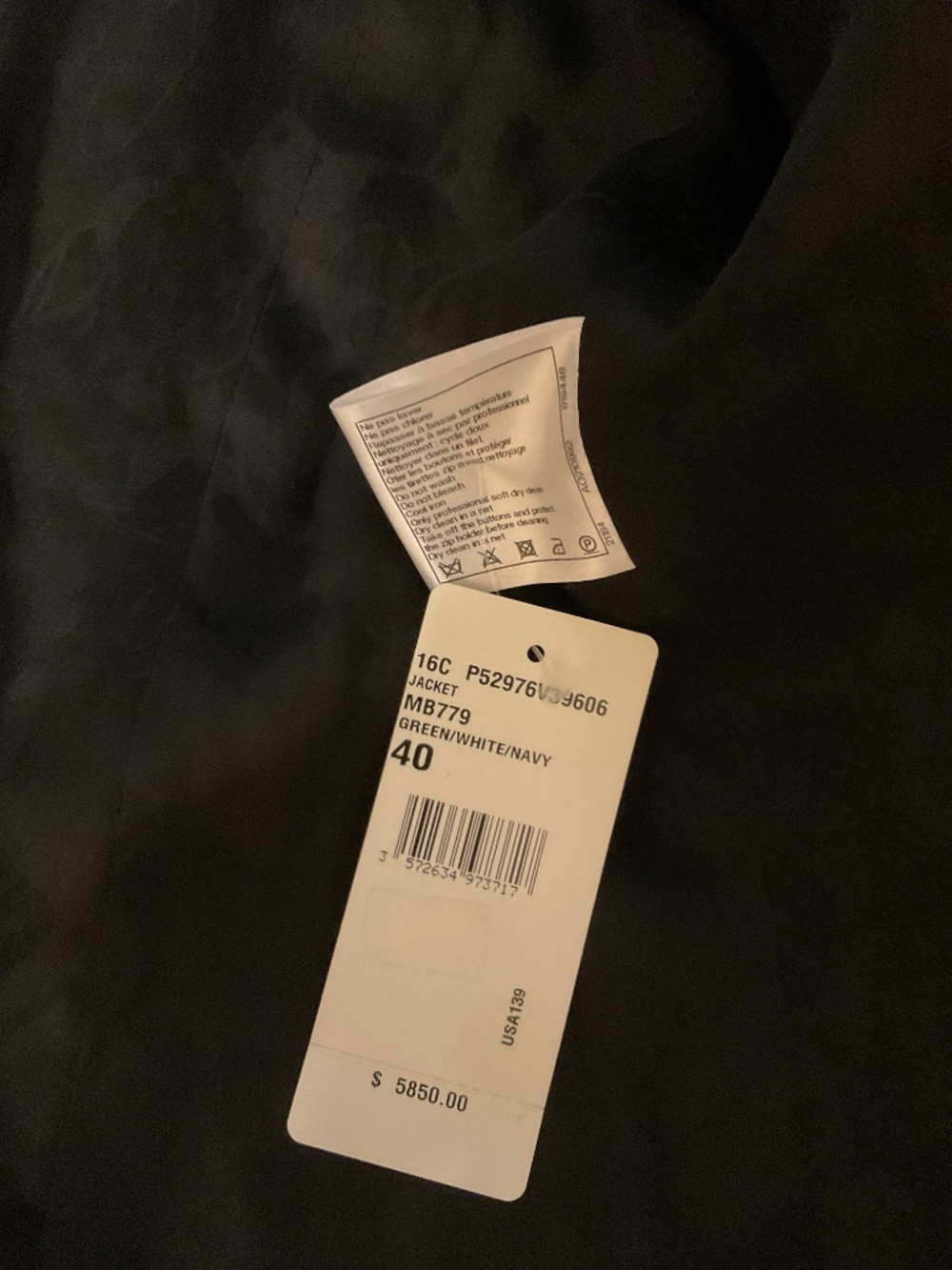 Chanel Tweed jacket in green/white/navy color 40 FR (New) - Picture 6 of 9